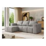 Narożnik MONIVA L - strona lewa - jasnoszary, welwet