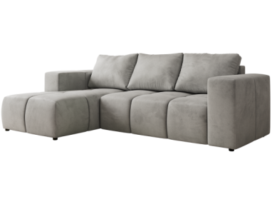 Narożnik MONIVA L - strona lewa - jasnoszary, welwet