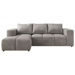 Narożnik MONIVA L - strona lewa - jasnoszary, welwet