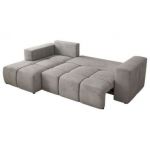 Narożnik MONIVA L - strona lewa - jasnoszary, welwet