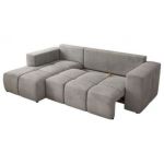 Narożnik MONIVA L - strona lewa - jasnoszary, welwet