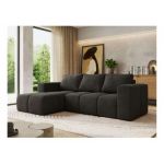 Narożnik MONIVA L - strona lewa - ciemnoszary, welwet