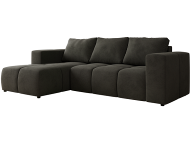 Narożnik MONIVA L - strona lewa - ciemnoszary, welwet