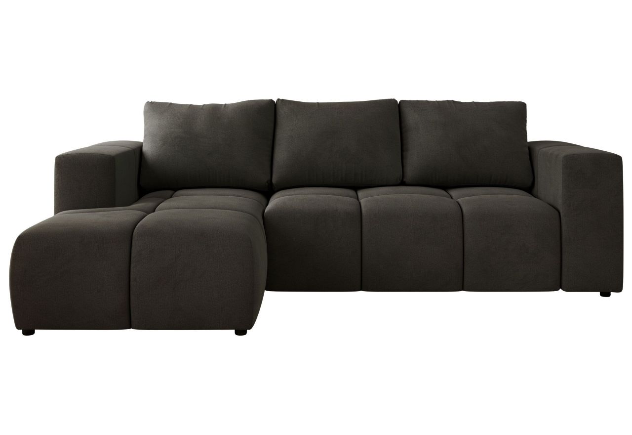 Narożnik MONIVA L - strona lewa - ciemnoszary, welwet