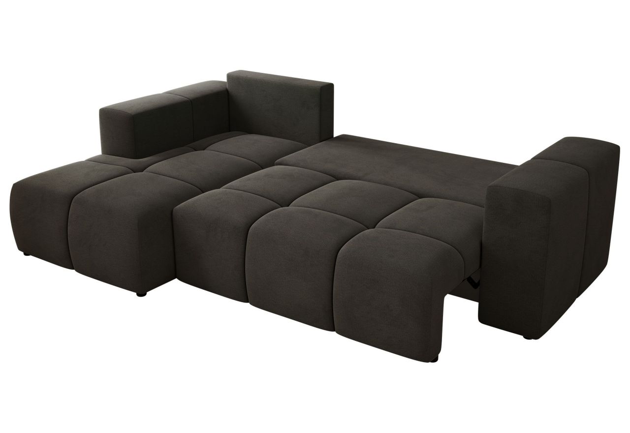 Narożnik MONIVA L - strona lewa - ciemnoszary, welwet