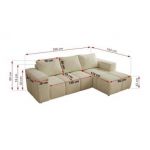 Narożnik MONIVA L - strona lewa - kremowy, struktura