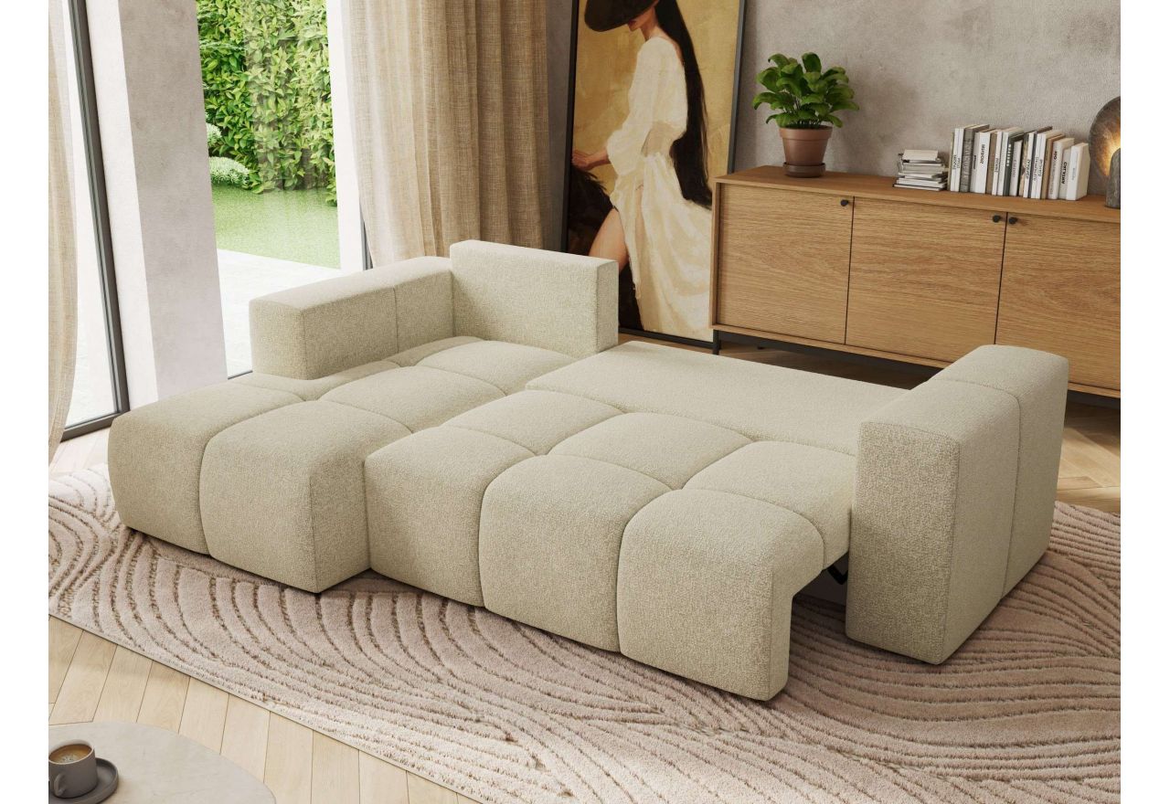 Narożnik MONIVA L - strona lewa - kremowy, struktura