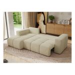 Narożnik MONIVA L - strona lewa - kremowy, struktura