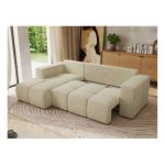 Narożnik MONIVA L - strona lewa - kremowy, struktura