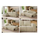 Narożnik MONIVA L - strona lewa - kremowy, struktura