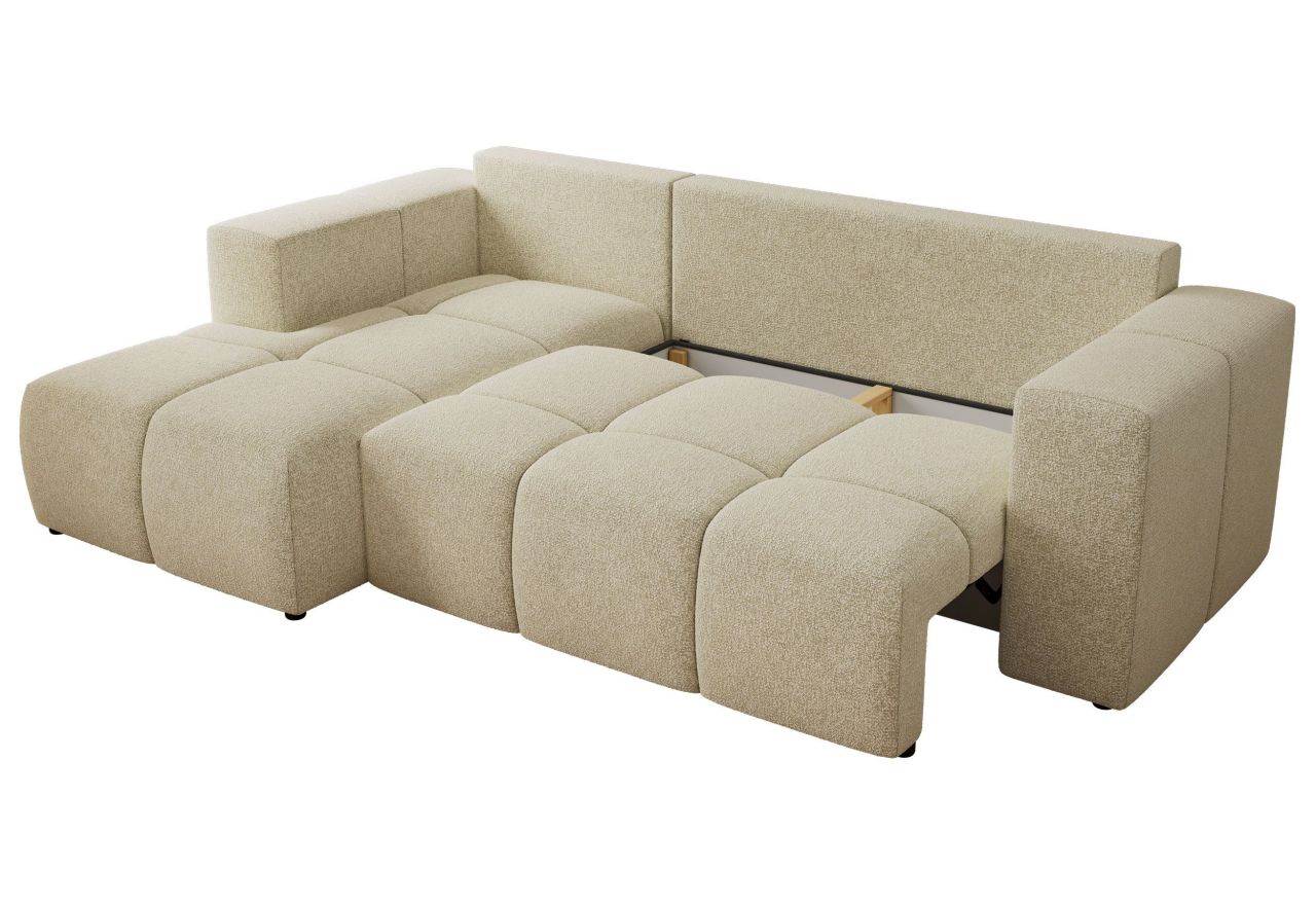 Narożnik MONIVA L - strona lewa - kremowy, struktura