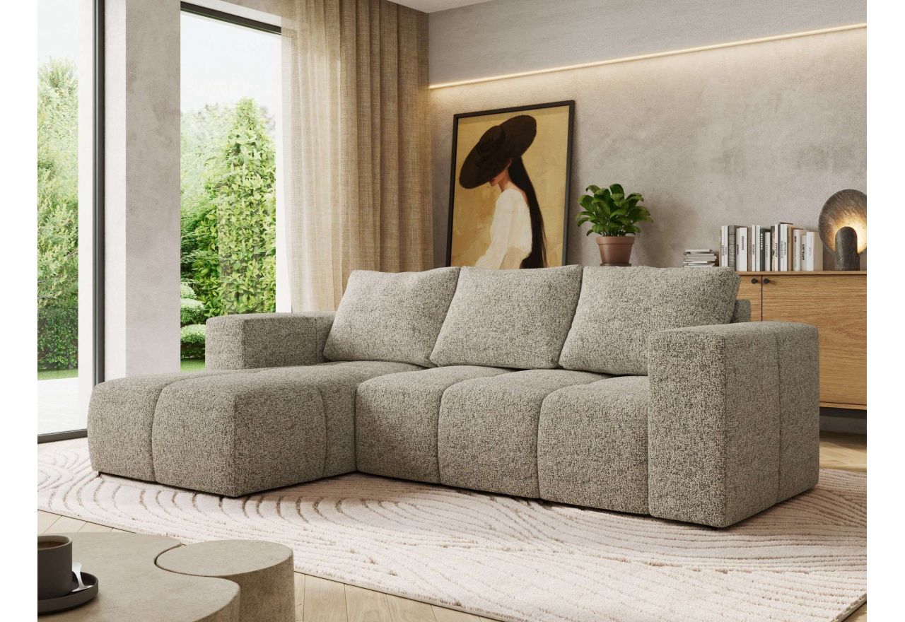 Narożnik MONIVA L - strona lewa - beżowy, struktura