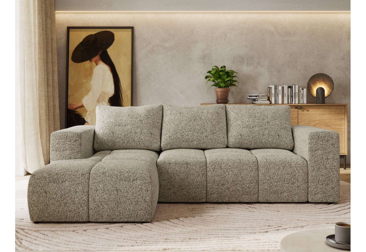 Narożnik MONIVA L - strona lewa - beżowy, struktura