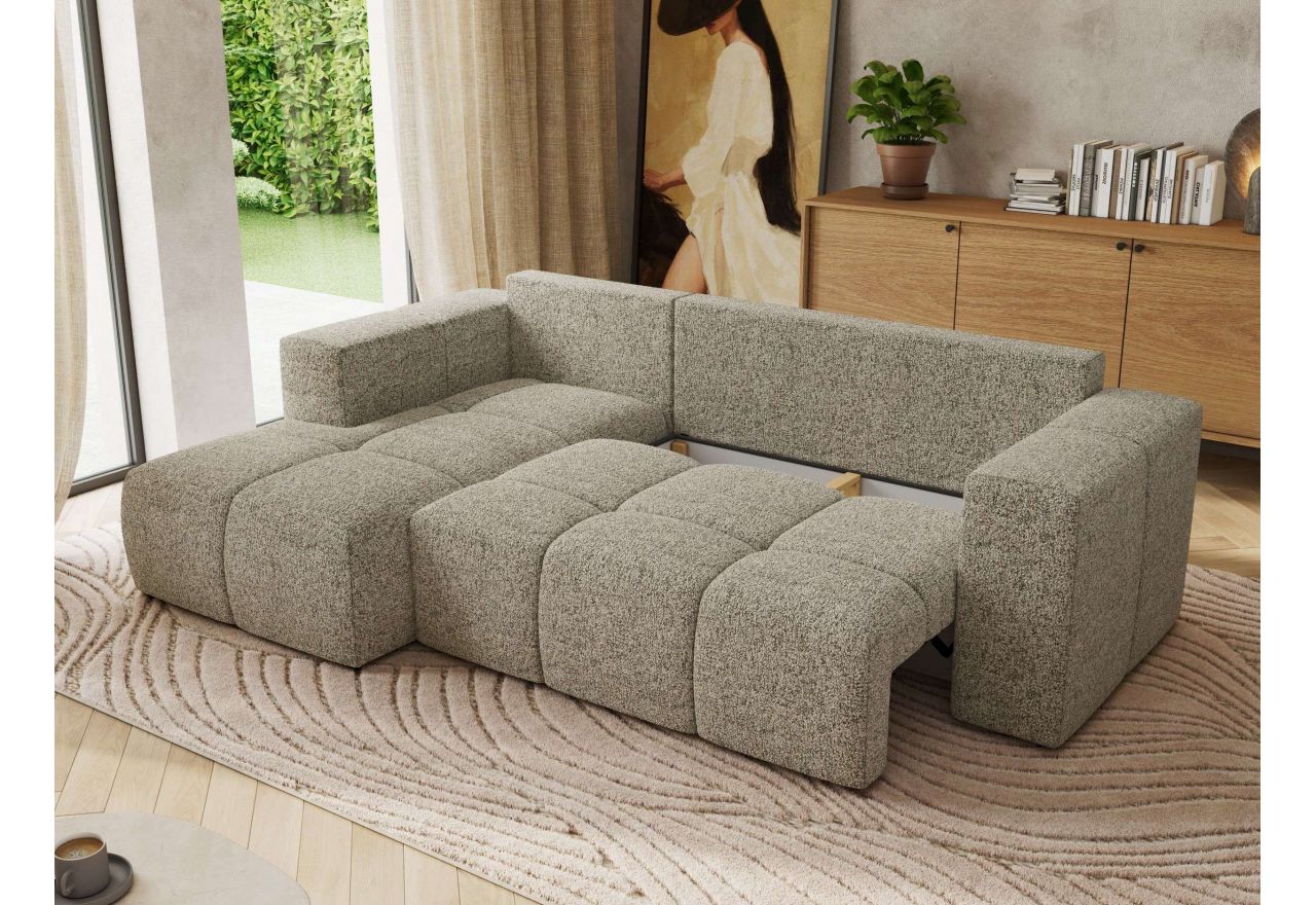 Narożnik MONIVA L - strona lewa - beżowy, struktura