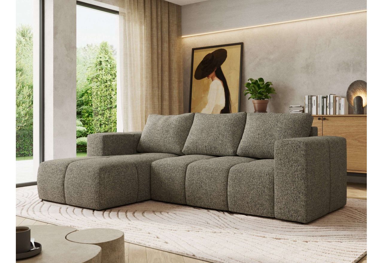 Narożnik MONIVA L - strona lewa - szary, struktura