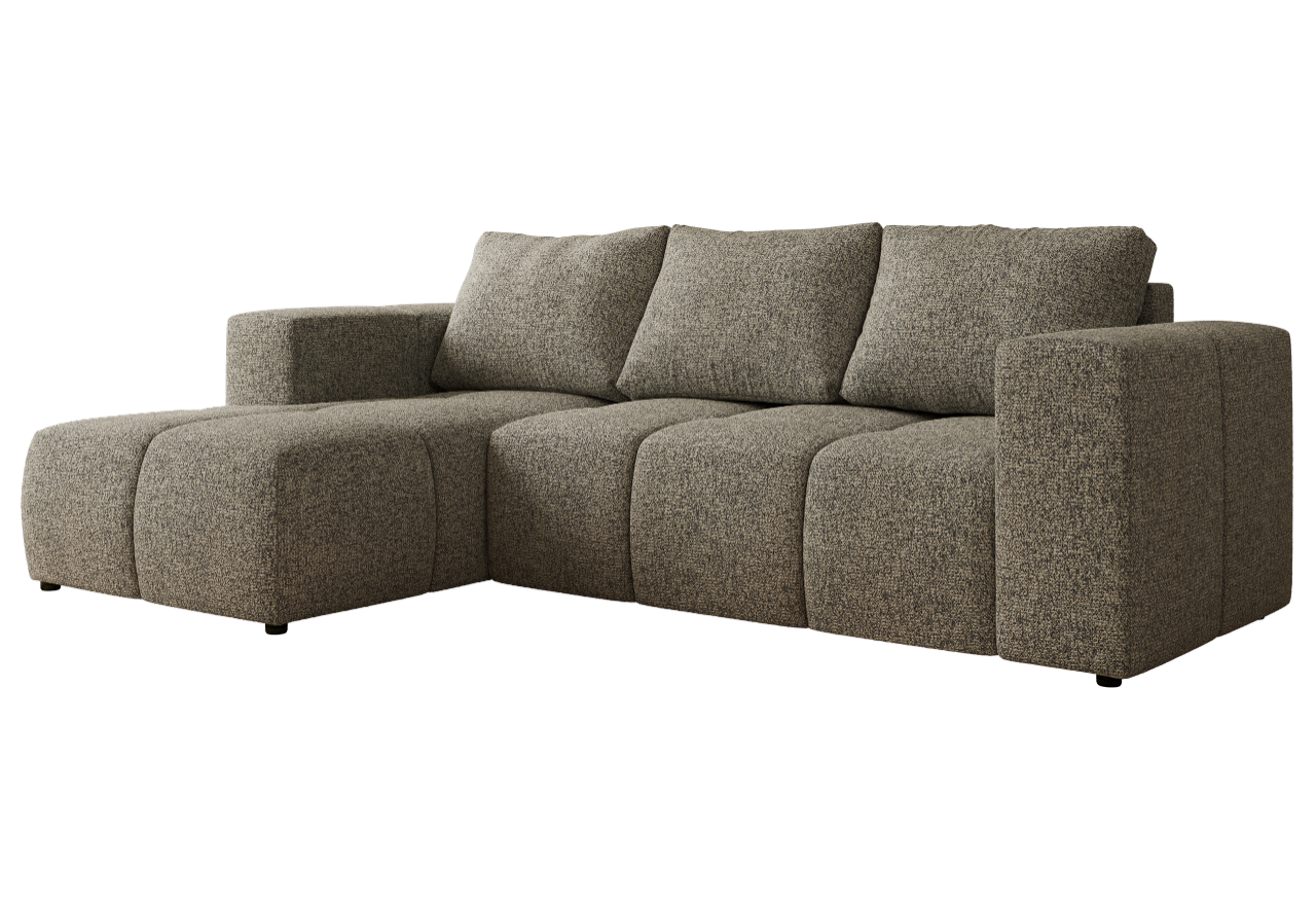 Narożnik MONIVA L - strona lewa - szary, struktura