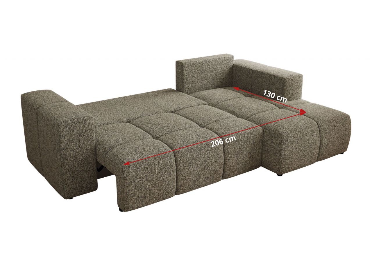 Narożnik MONIVA L - strona lewa - szary, struktura