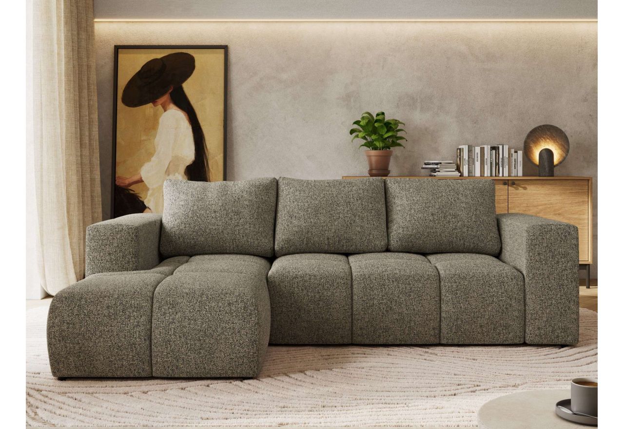 Narożnik MONIVA L - strona lewa - szary, struktura