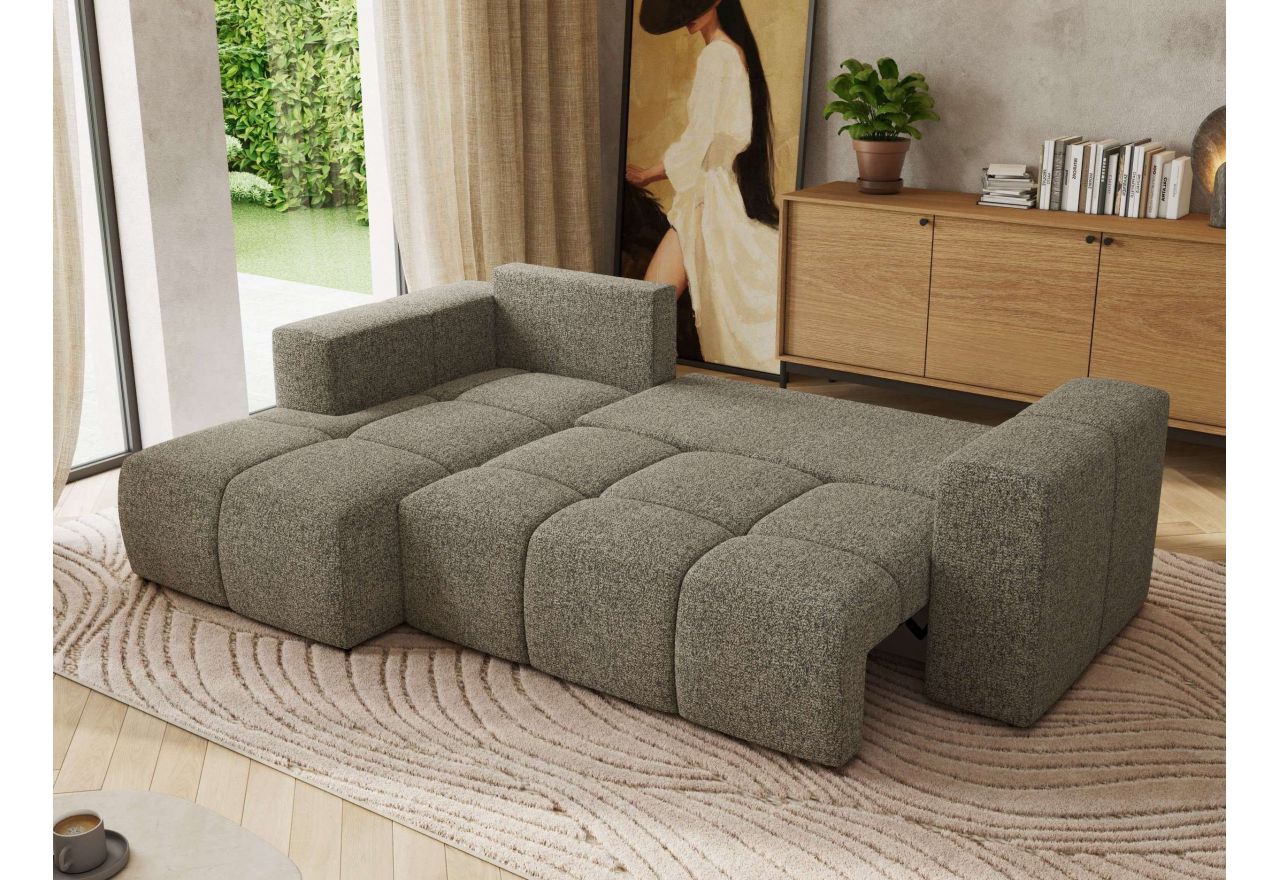 Narożnik MONIVA L - strona lewa - szary, struktura