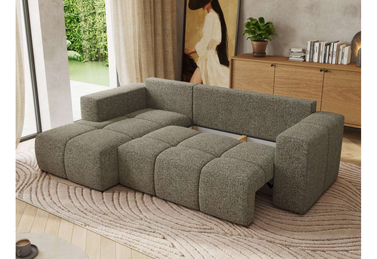 Narożnik MONIVA L - strona lewa - szary, struktura