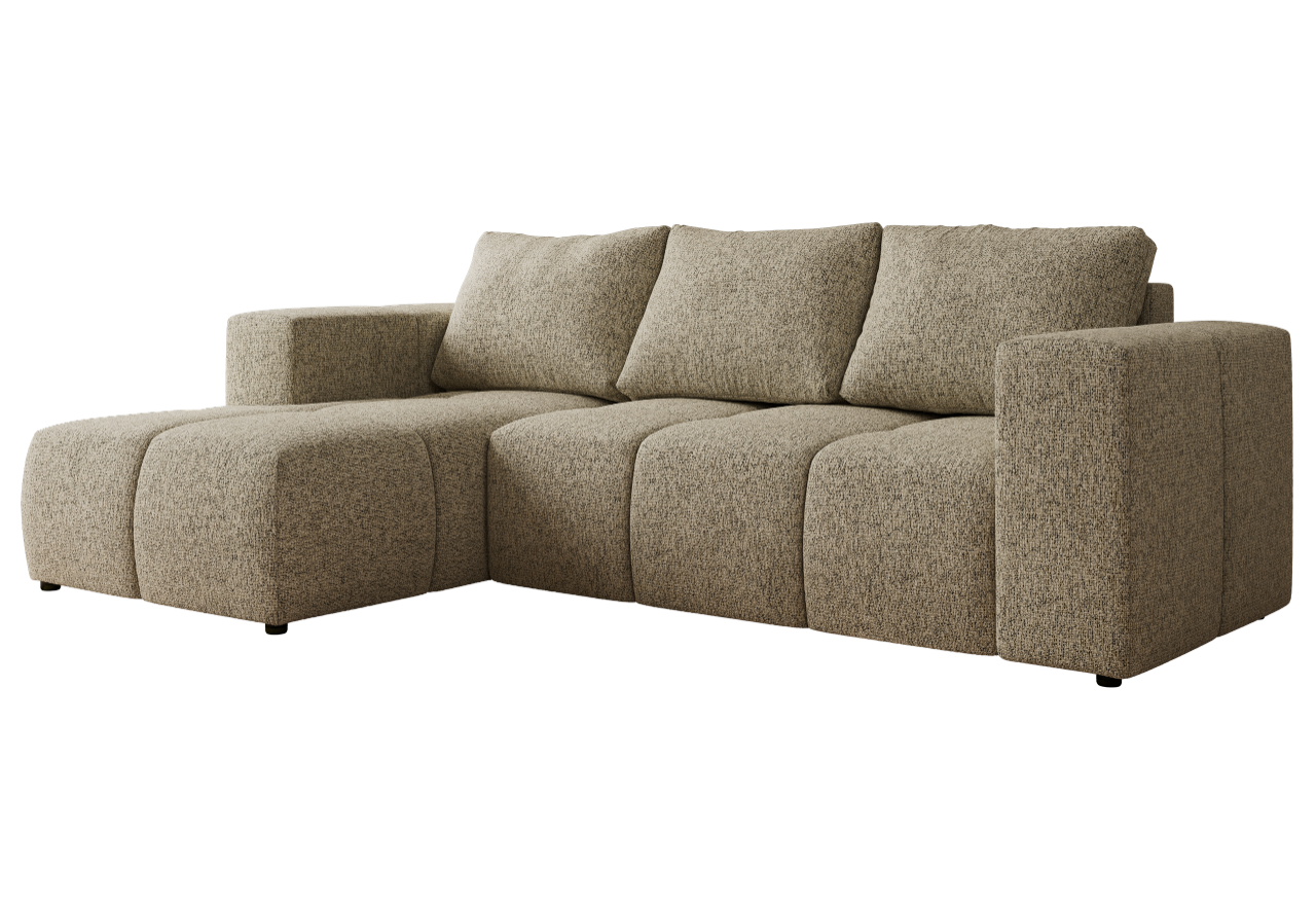 Narożnik MONIVA L - strona lewa - ciemnobeżowy, struktura