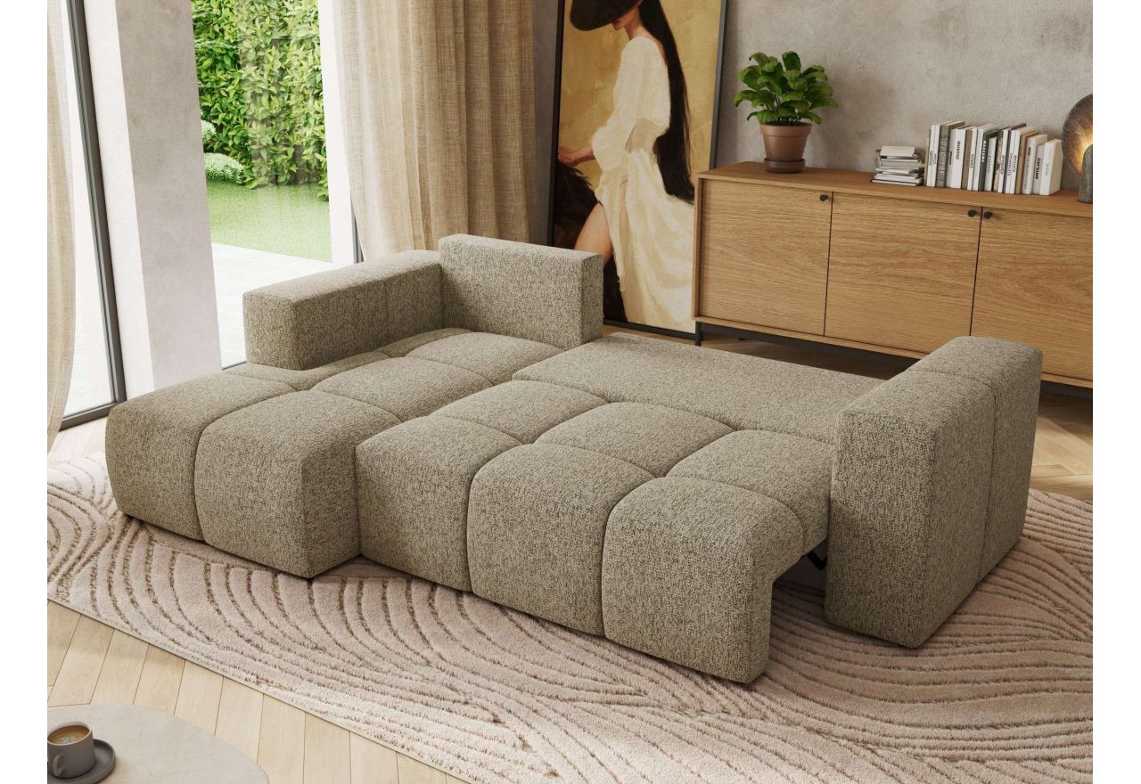 Narożnik MONIVA L - strona lewa - ciemnobeżowy, struktura