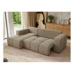 Narożnik MONIVA L - strona lewa - ciemnobeżowy, struktura