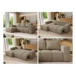 Narożnik MONIVA L - strona lewa - ciemnobeżowy, struktura