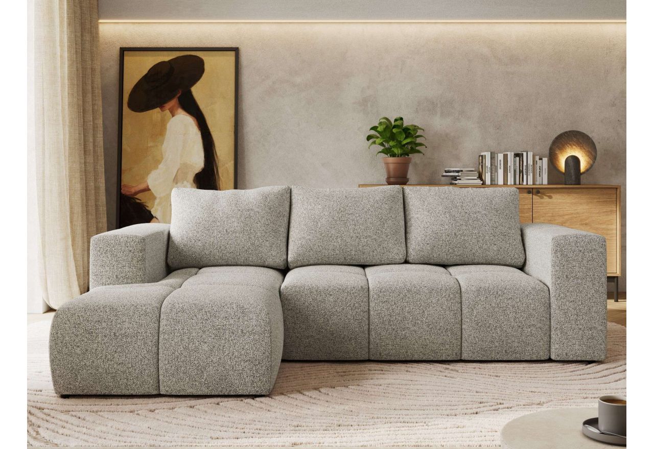 Narożnik MONIVA L - strona lewa - jasnoszary, struktura