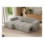 Narożnik MONIVA L - strona lewa - jasnoszary, struktura