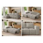 Narożnik MONIVA L - strona lewa - jasnoszary, struktura