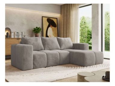 Narożnik MONIVA L - strona prawa - jasnoszary, plusz