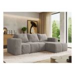 Narożnik MONIVA L - strona prawa - jasnoszary, plusz