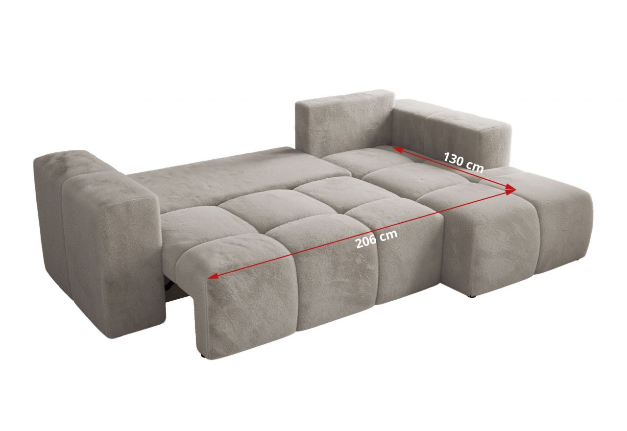 Narożnik MONIVA L - strona prawa - jasnoszary, plusz