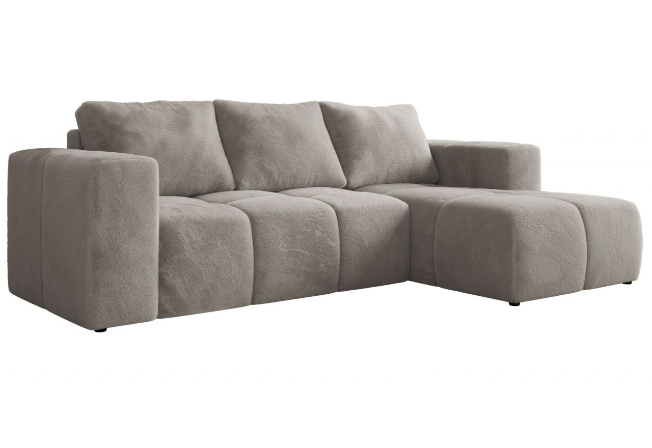 Narożnik MONIVA L - strona prawa - jasnoszary, plusz