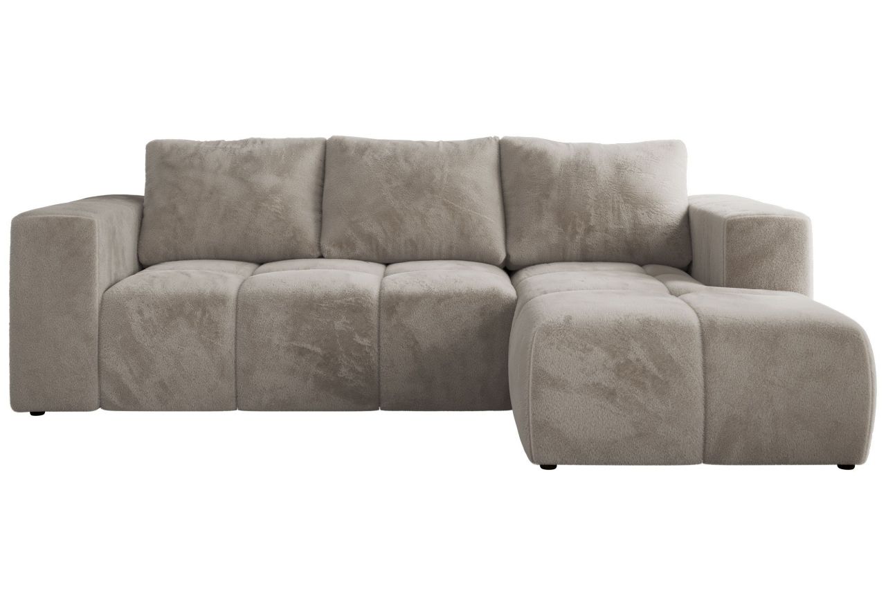 Narożnik MONIVA L - strona prawa - jasnoszary, plusz