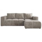 Narożnik MONIVA L - strona prawa - jasnoszary, plusz