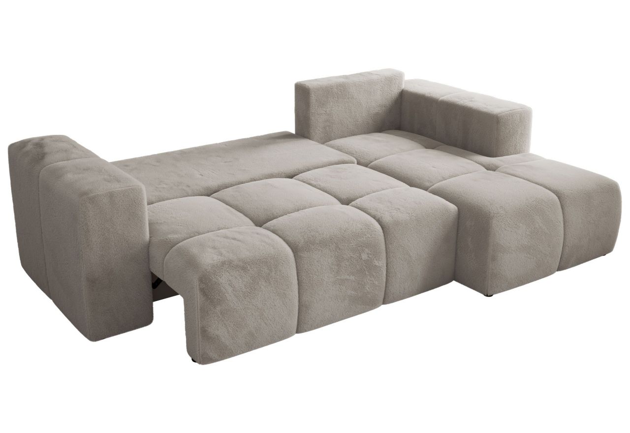 Narożnik MONIVA L - strona prawa - jasnoszary, plusz