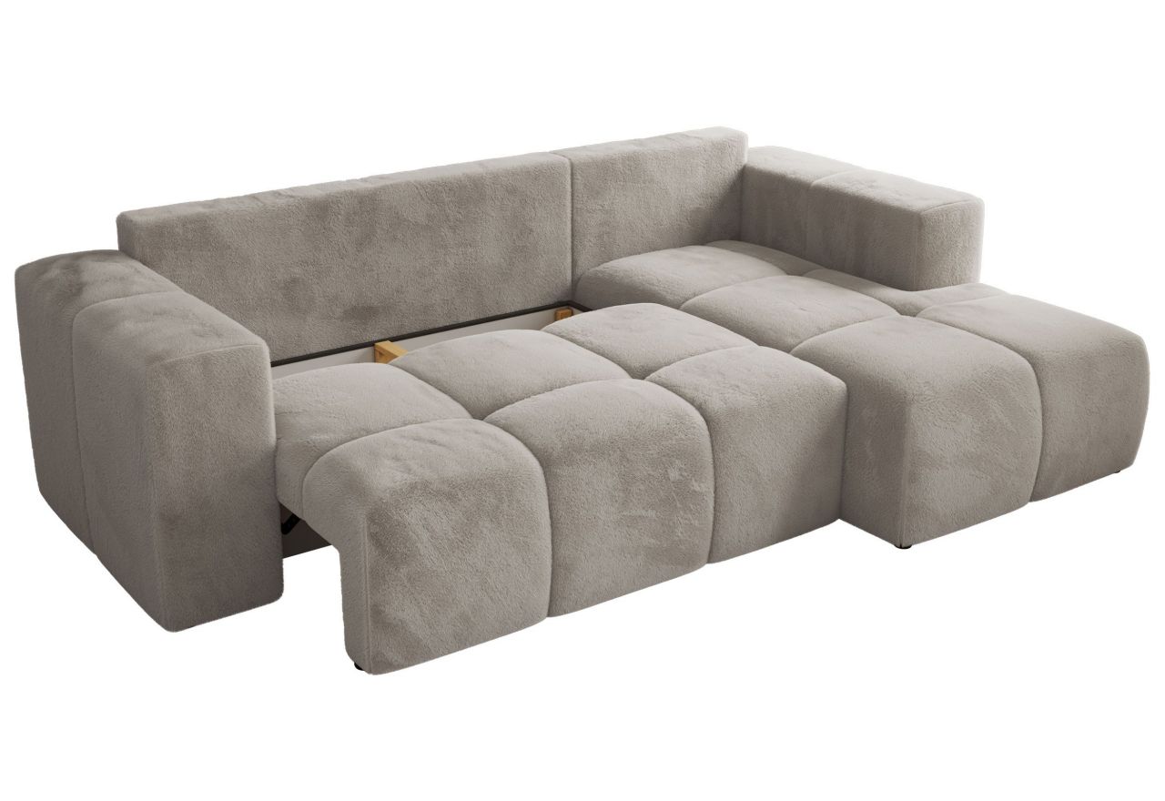 Narożnik MONIVA L - strona prawa - jasnoszary, plusz