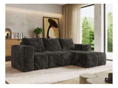 Narożnik MONIVA L - strona prawa - ciemnoszary, plusz