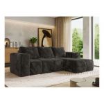 Narożnik MONIVA L - strona prawa - ciemnoszary, plusz