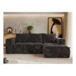 Narożnik MONIVA L - strona prawa - ciemnoszary, plusz