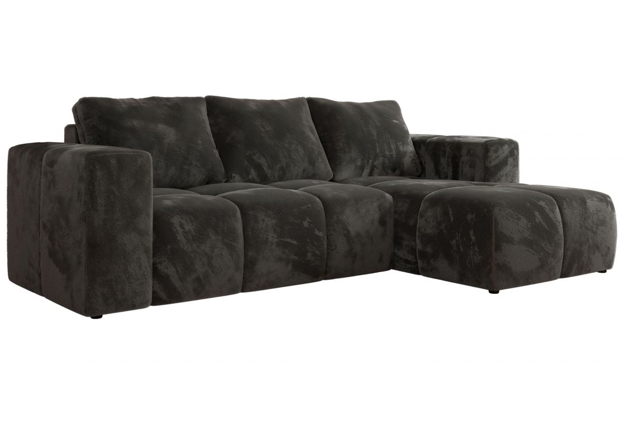 Narożnik MONIVA L - strona prawa - ciemnoszary, plusz