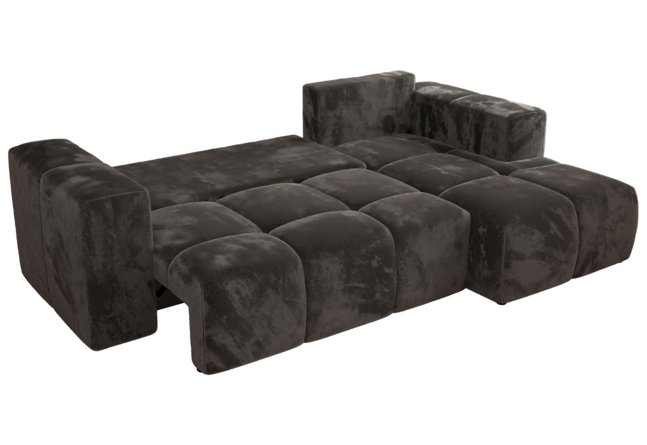 Narożnik MONIVA L - strona prawa - ciemnoszary, plusz