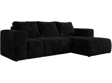 Narożnik MONIVA L - strona prawa - czarny, plusz