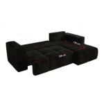 Narożnik MONIVA L - strona prawa - czarny, plusz