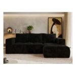 Narożnik MONIVA L - strona prawa - czarny, plusz