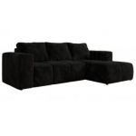 Narożnik MONIVA L - strona prawa - czarny, plusz