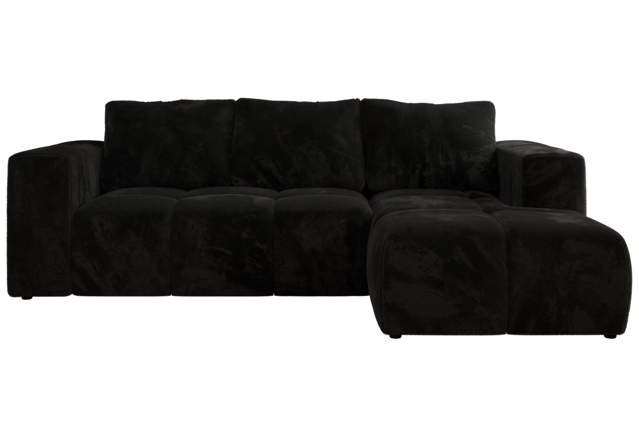 Narożnik MONIVA L - strona prawa - czarny, plusz