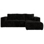 Narożnik MONIVA L - strona prawa - czarny, plusz